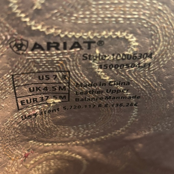 Ariat QuickDraw Brown Leather Western Boots Ladies Woman 7.5 Cowgirl Rodeo - Picture 9 of 12